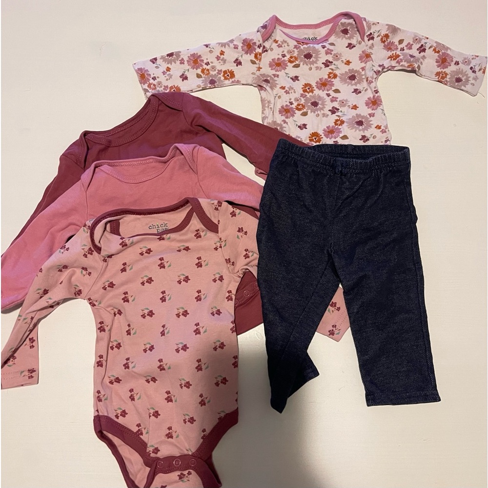 3-6 month baby girl Onesie LOT